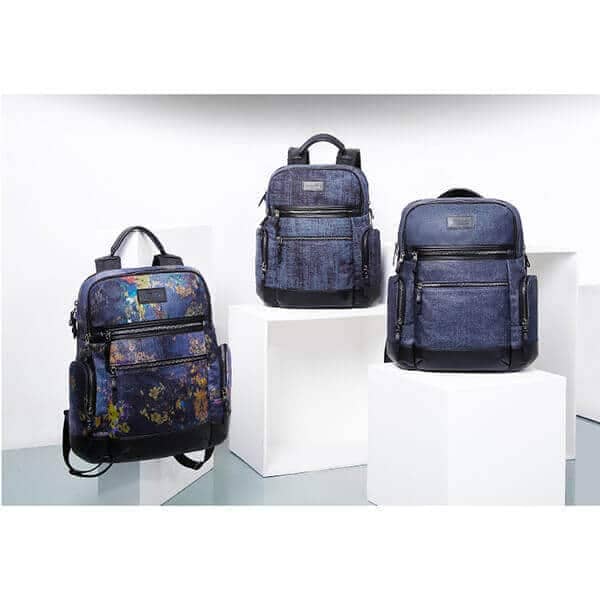 Jean-denim fabric backpack