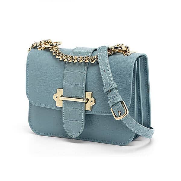 Designer handbag crossbody bag with chain strap