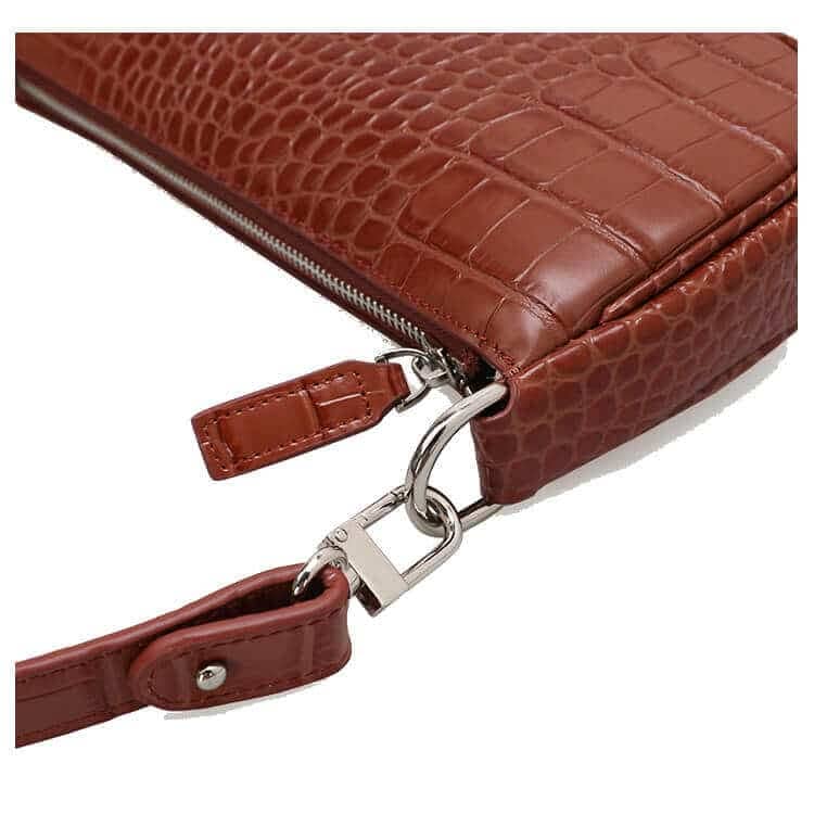 Embossed crocodile pattern leather shoulder bag 3